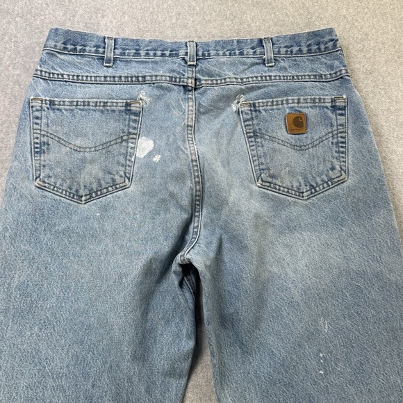 Carhartt B160 DST‎ Relaxed Fit Jeans 40x34 Light Wash Distressed Workwear - Picture 9 of 11